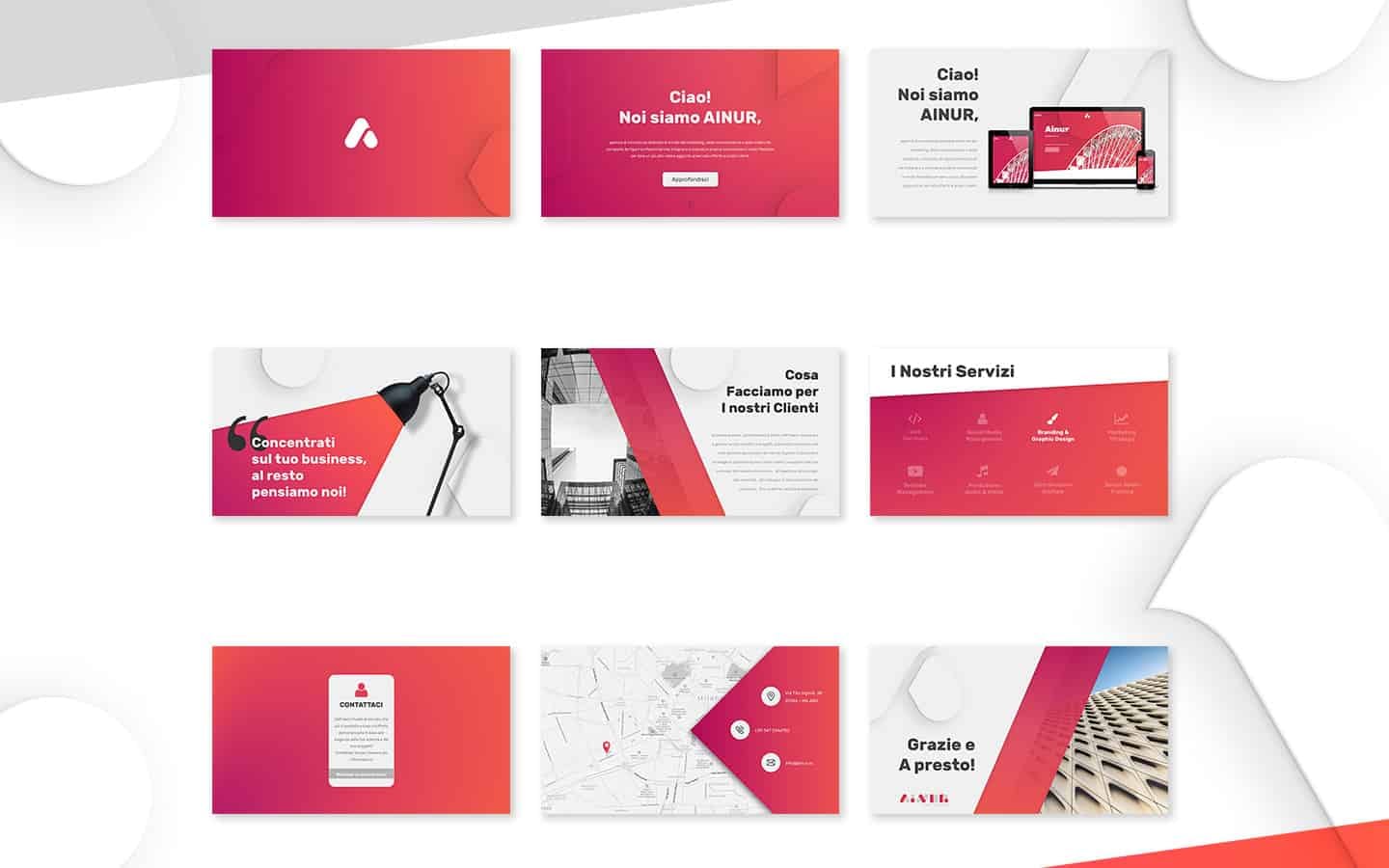 Brand identity per Ainur, agenzia digital e consulenza con sede a Milano