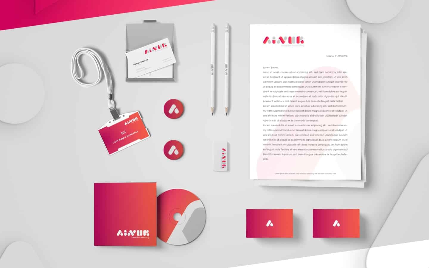 Brand identity per Ainur, agenzia digital e consulenza con sede a Milano